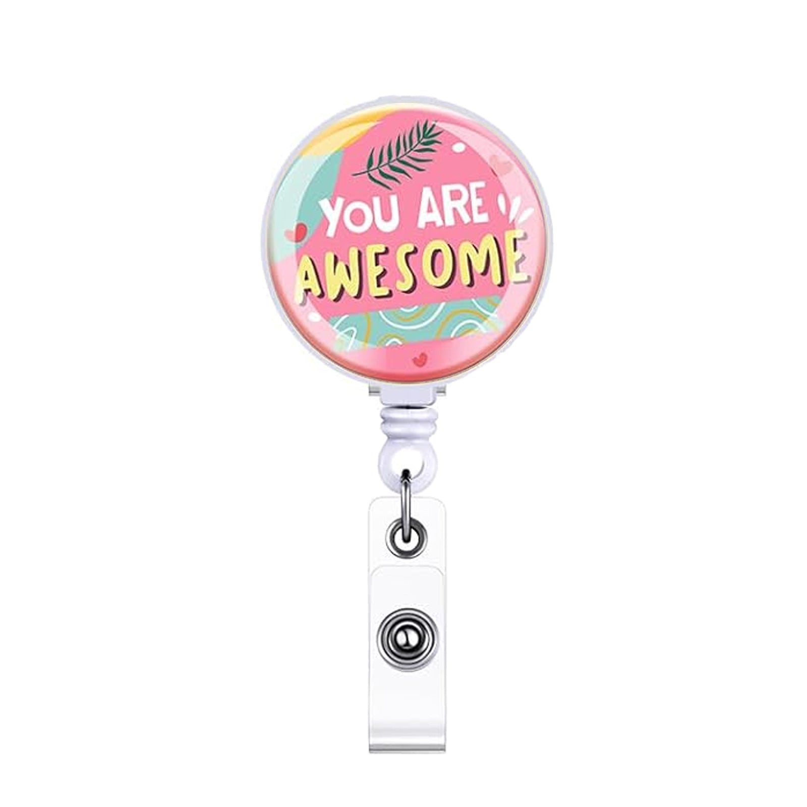 Wholesale Colorful Motivational Quote Acrylic ID Card Holder with Retractable Reel for Everyday Use Gift