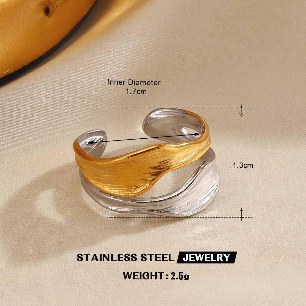 Wholesale Stainless Steel Contrast Color Ring for Women Fashion Accessory Everyday Wear