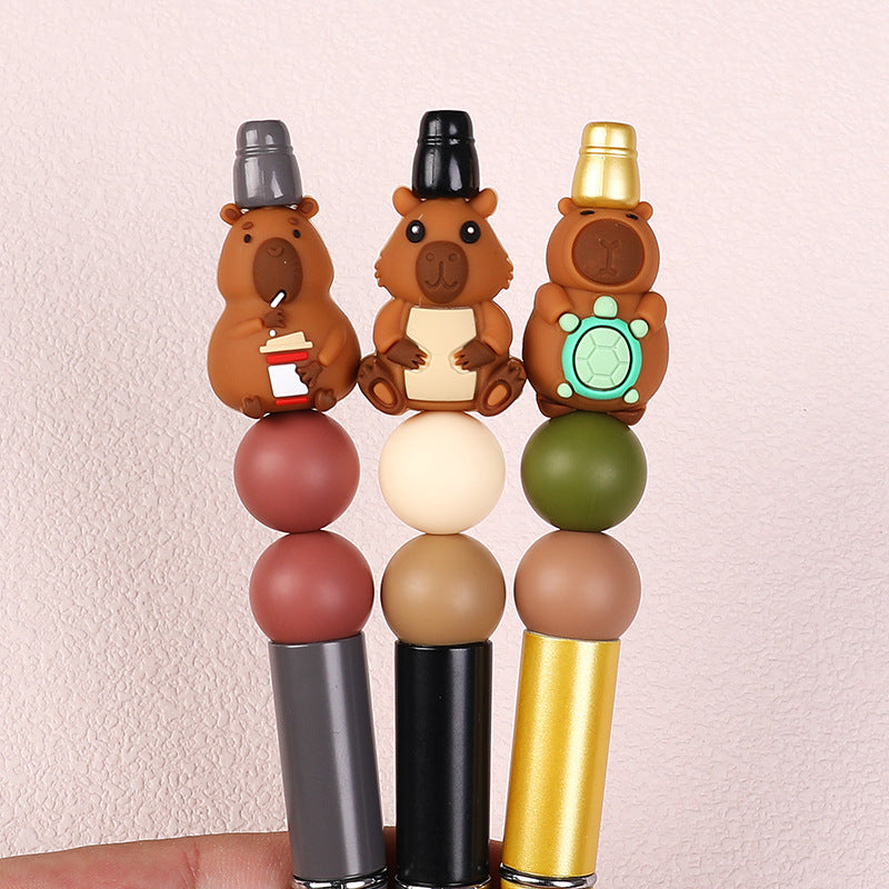 Wholesale 20pcs Cartoon Capybara Focal Beads DIY Bead Accessories