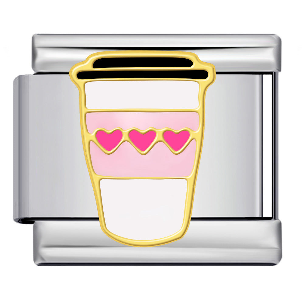 Wholesale Italian  Stainless Steel CharmsGold and Silver Welding Oil Drop DIY Module Charms