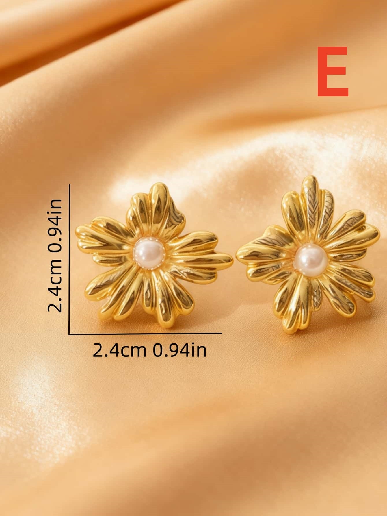 Wholesale Stainless steel gold irregular hollow embossed design earrings