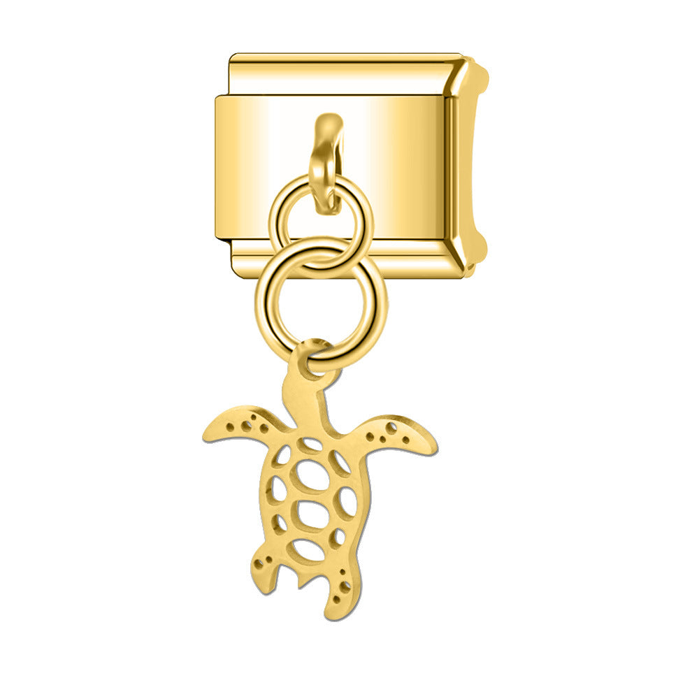 Wholesale Italian Charm Bracelet 9mm DIY Splicing Turtle Shell Stainless Steel Composable Bracelet