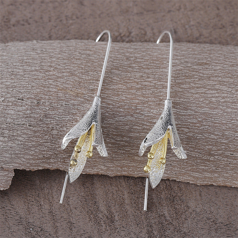 Wholesale retro simple temperament lily earrings