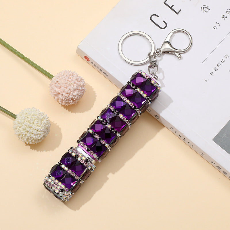 Wholesale 10ml Glass Diamond Perfume Bottle Keychain Rhinestone Keychain ACC-KC-ZhiYa026
