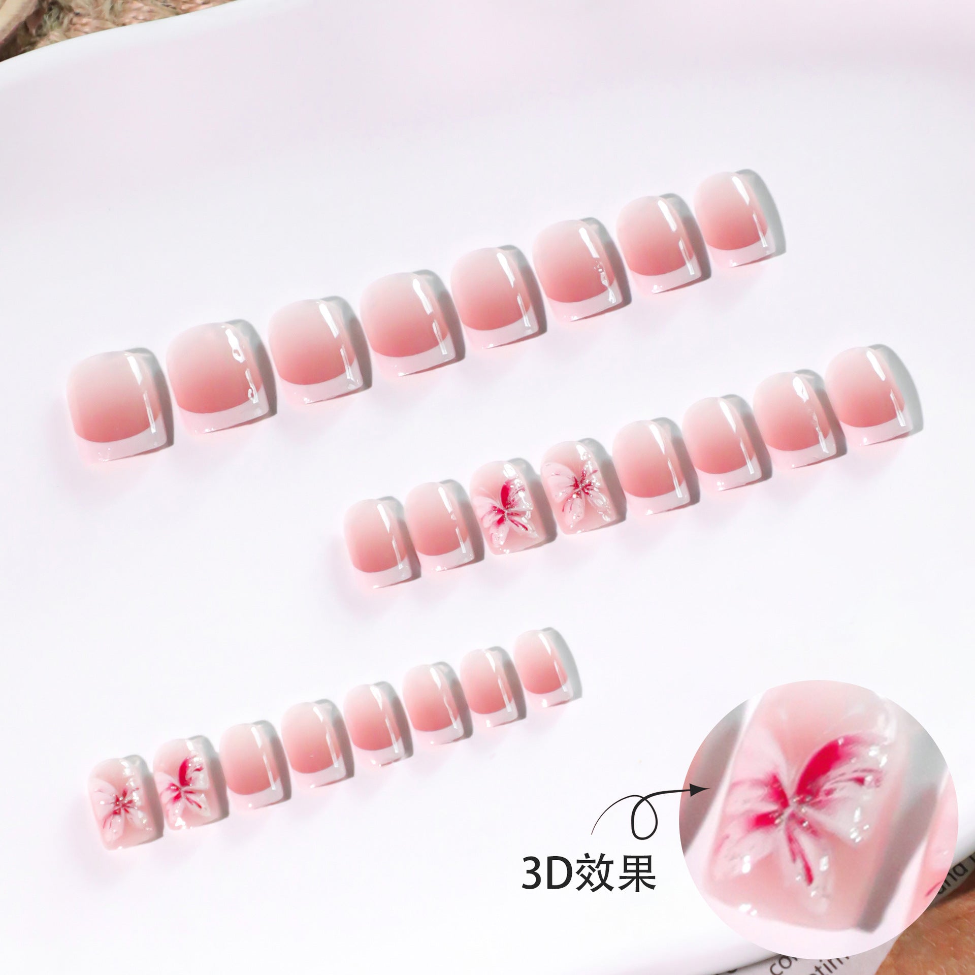 Wholesale 24 Pieces/box 3D Flowers Nails Kits Nail Stickers