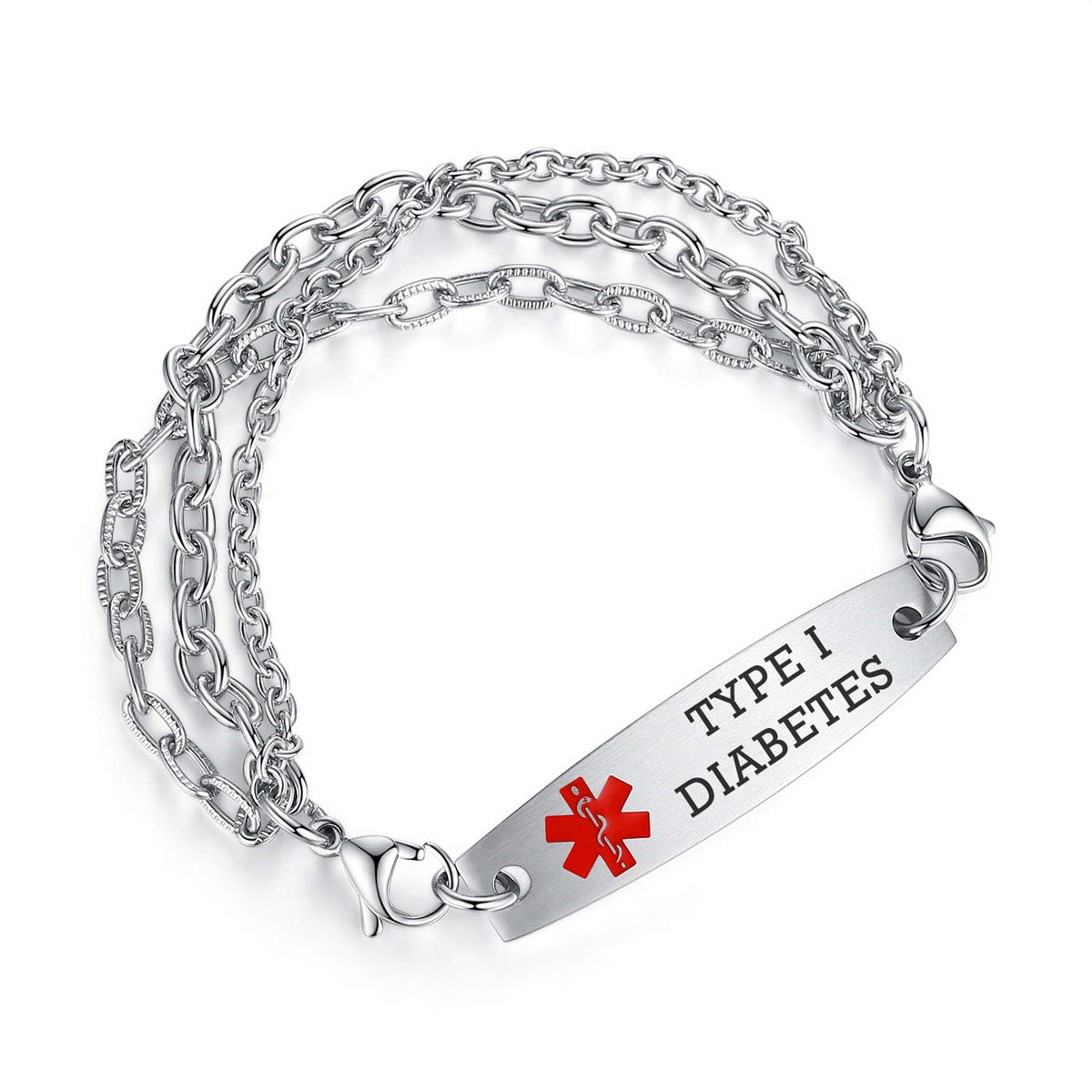 Wholesale stainless steel bend card medical adjustable  bracelet