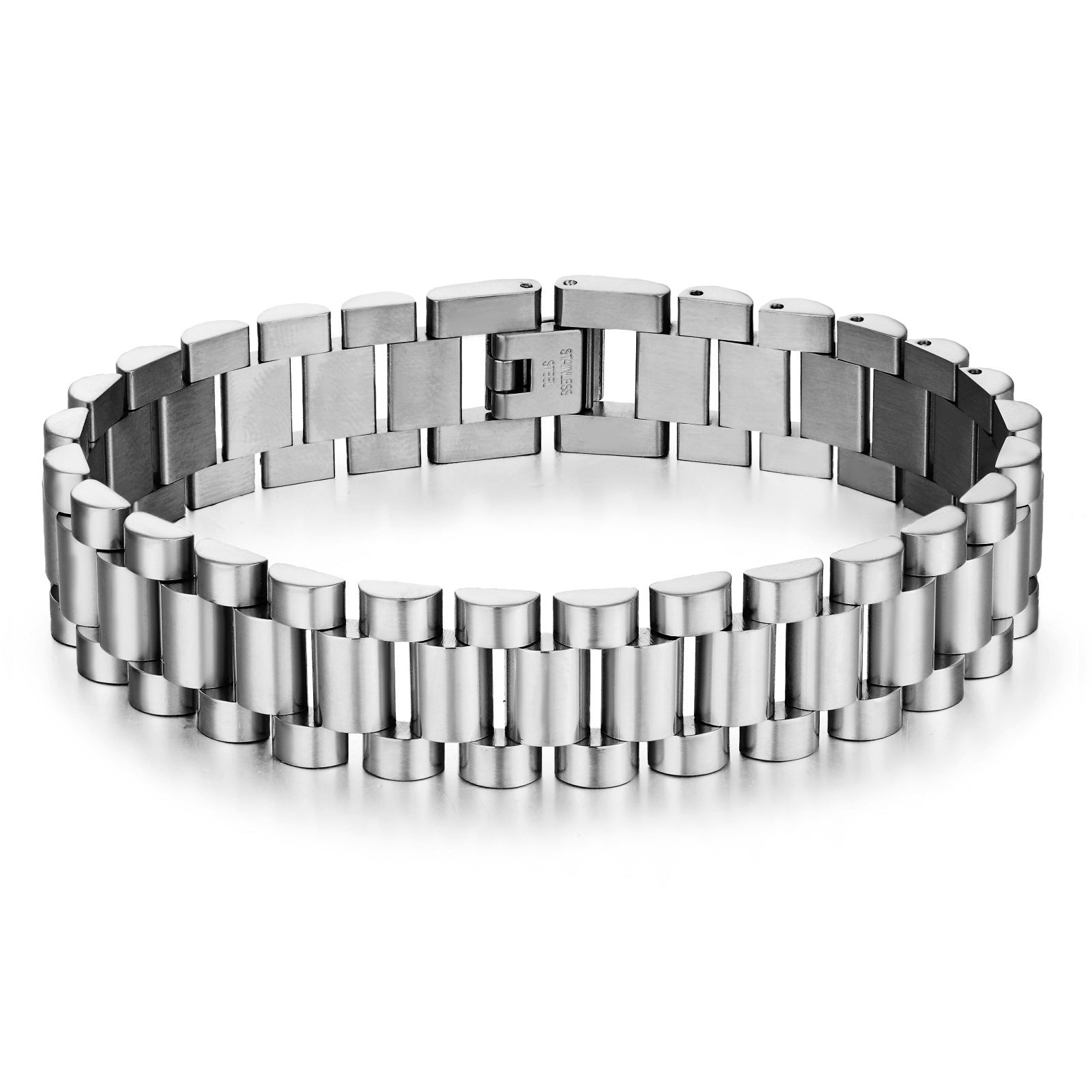 Wholesale 15MM Stainless Steel Men's Titanium Steel Bracelet Adjustable Bracelet ACC-BT-Qiaoa001