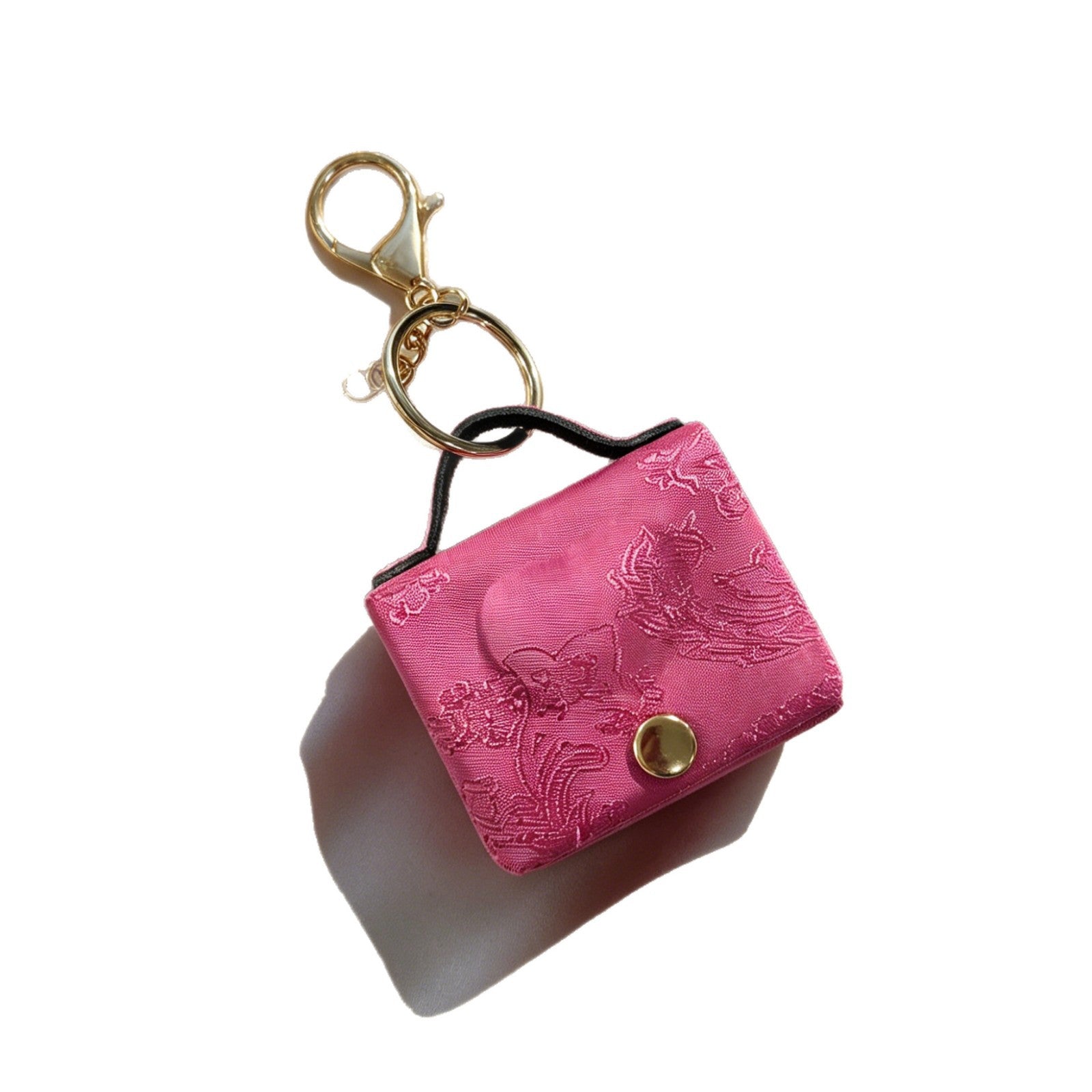 Wholesale Modern Chinese-Style Heart-Shaped Coin Purse with Jacquard Cloth - Trendy Pendant Bag Charm