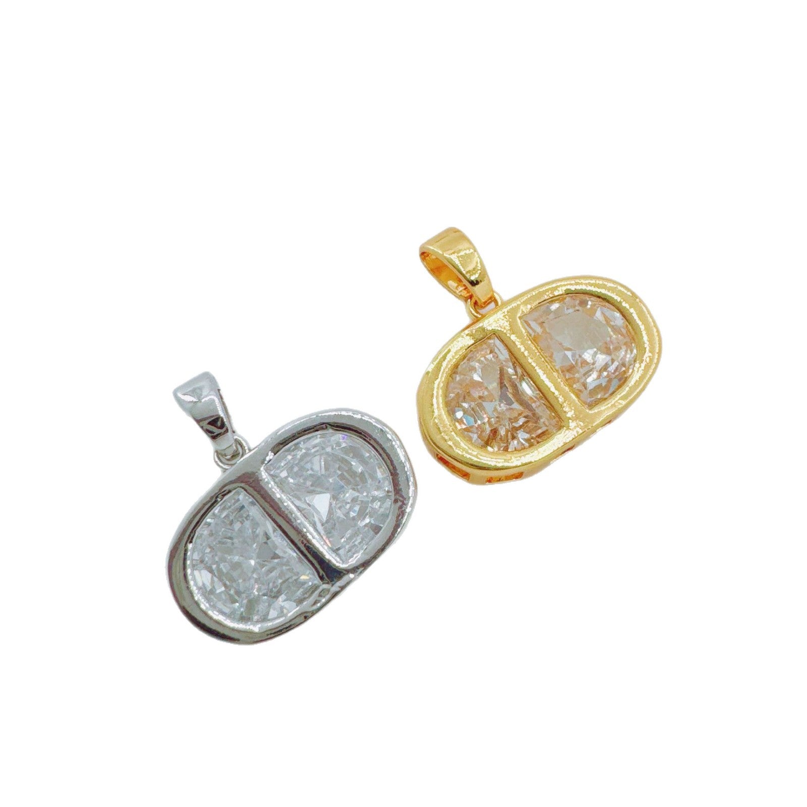 Wholesale Cubic Zirconia Gold Plated Pendant Necklace for Women Boutique Resale Jewelry Accessory