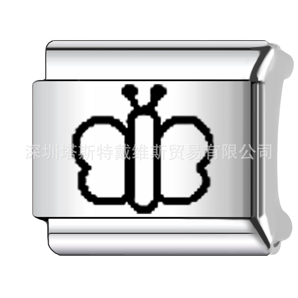 Wholesale 9mm Italian Charm Starter Bracelets DIY square Single Section Creative Stainless Steel Composable Bracelet