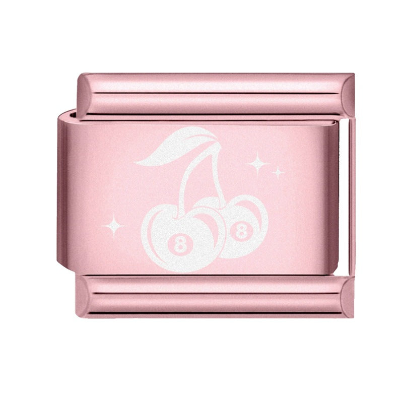 Wholesale Italian Charm Bracelet 9mm DIY Splicing Rose Pastel Stainless Steel Composable Bracelet