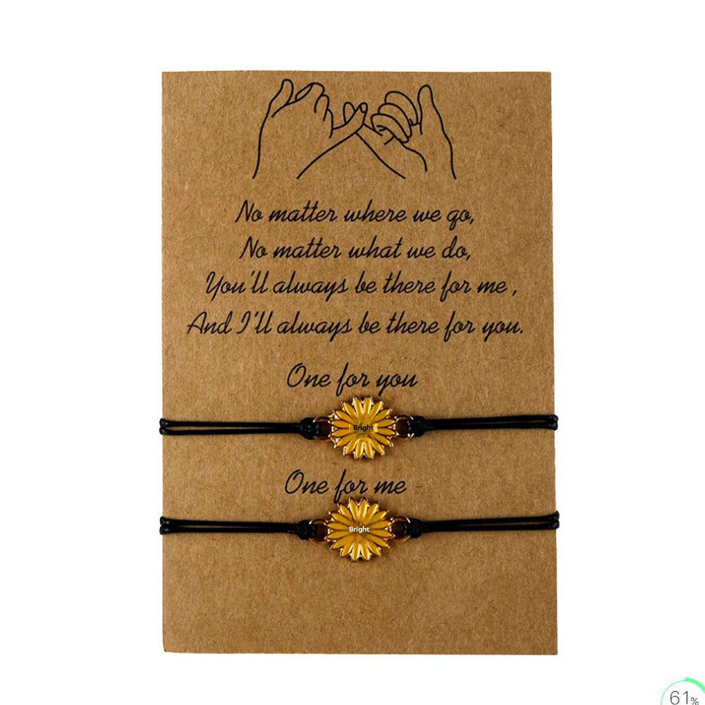 Wholesale  Alloy Sunflower  Woven Card Bracelet