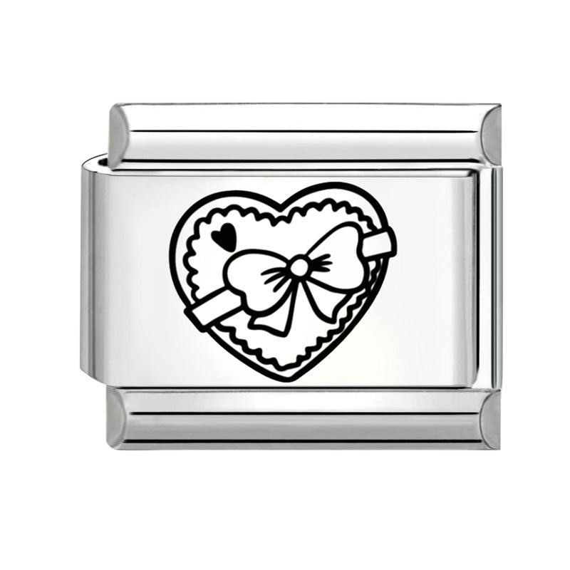 Wholesale  Italian Charm Bracelet 9mm DIY Splicing Removable Black and White Series Stainless Steel Composable Bracelet