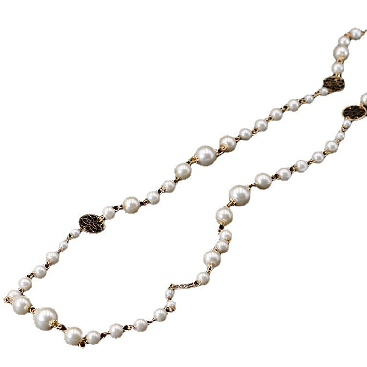 Wholesale  glass Pearl all-match long necklace necklace