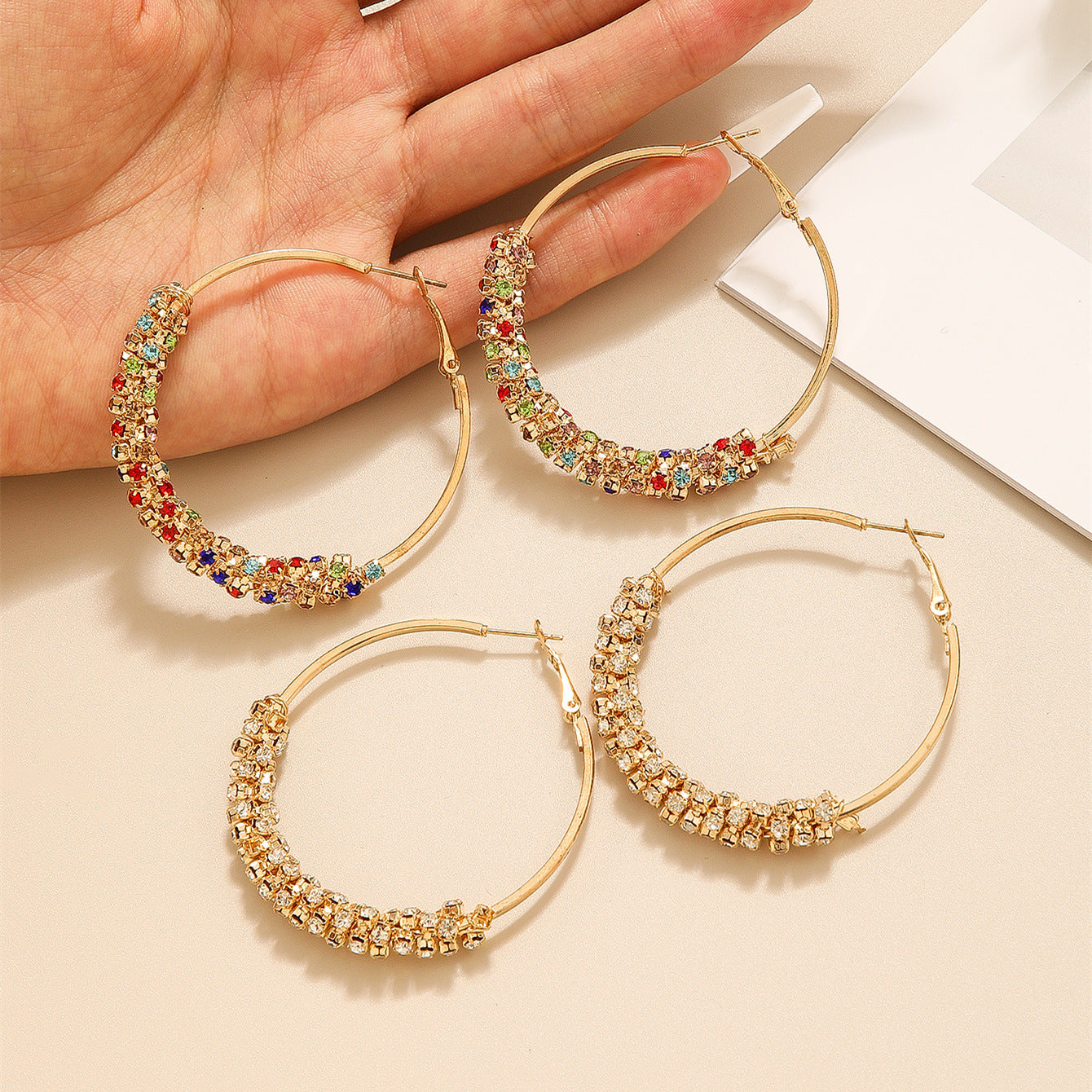 Wholesale  rhinestones colorful diamond earrings