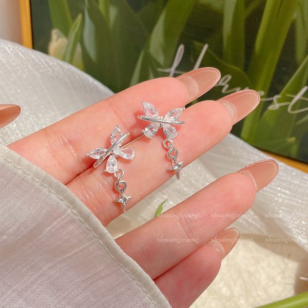 Wholesale Zircon Bow Heart Earrings
