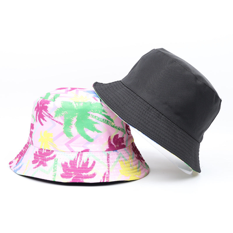 Wholesale Seaside Coconut Tree Printed Fisherman Hat Bucket Hat
