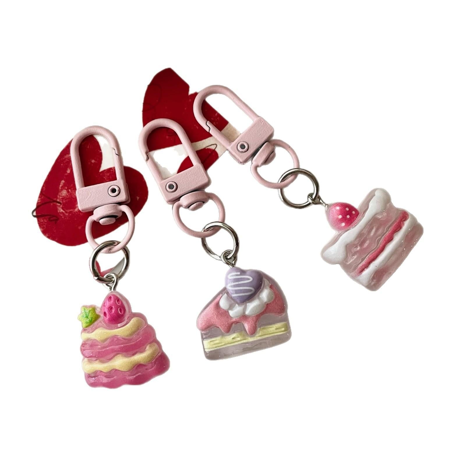 Wholesale Transparent Cake Dessert Keychain Resin Bag Charm for Fashion Boutique Resale
