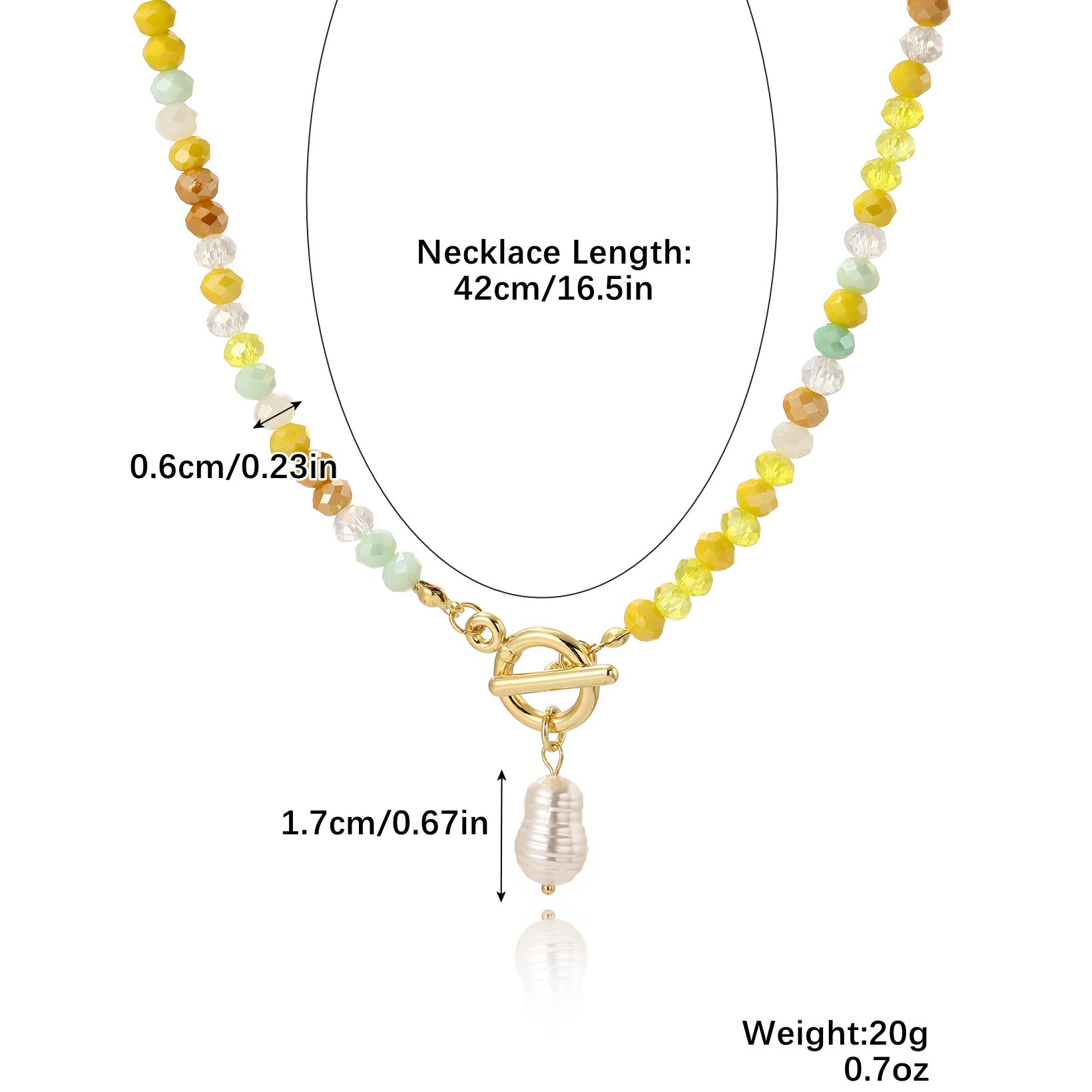Wholesale Simple Bead Necklace Light Luxury  Crystal Necklace