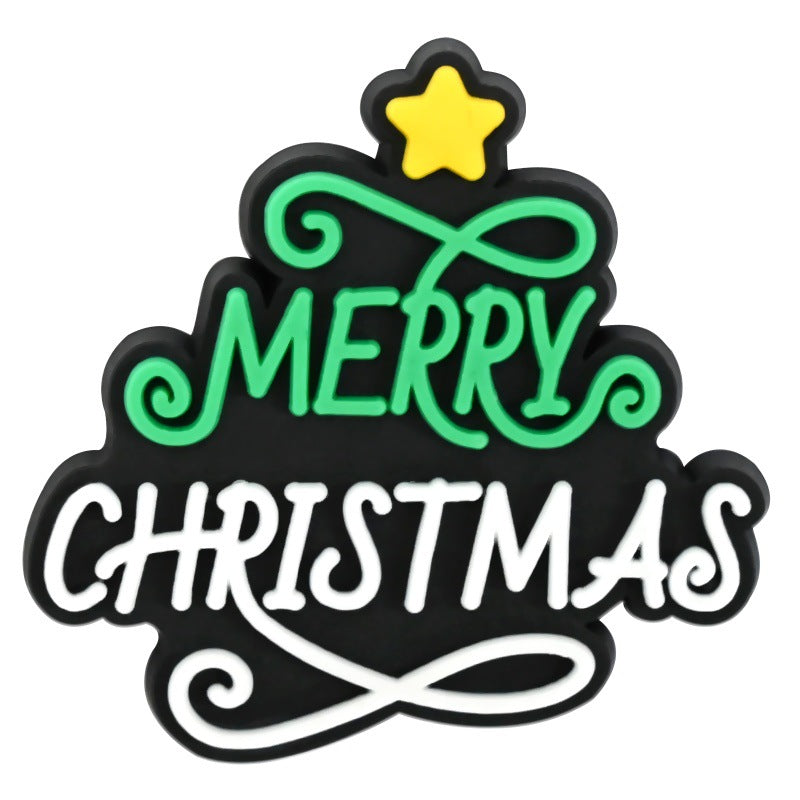 Wholesale   Random 100pcs Christmas  PVC Soft Rubber Shoe Buckle Decoration