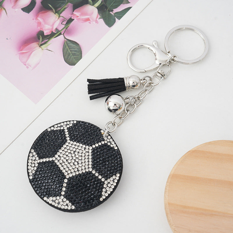 Wholesale  creative football basketball volleyball baseball hot diamond keychain