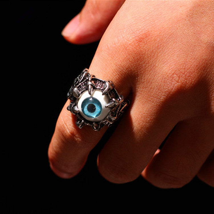 Wholesale Fashion Evil Eye Ring Adjustable Zinc Alloy Jewelry Accessory for Resale