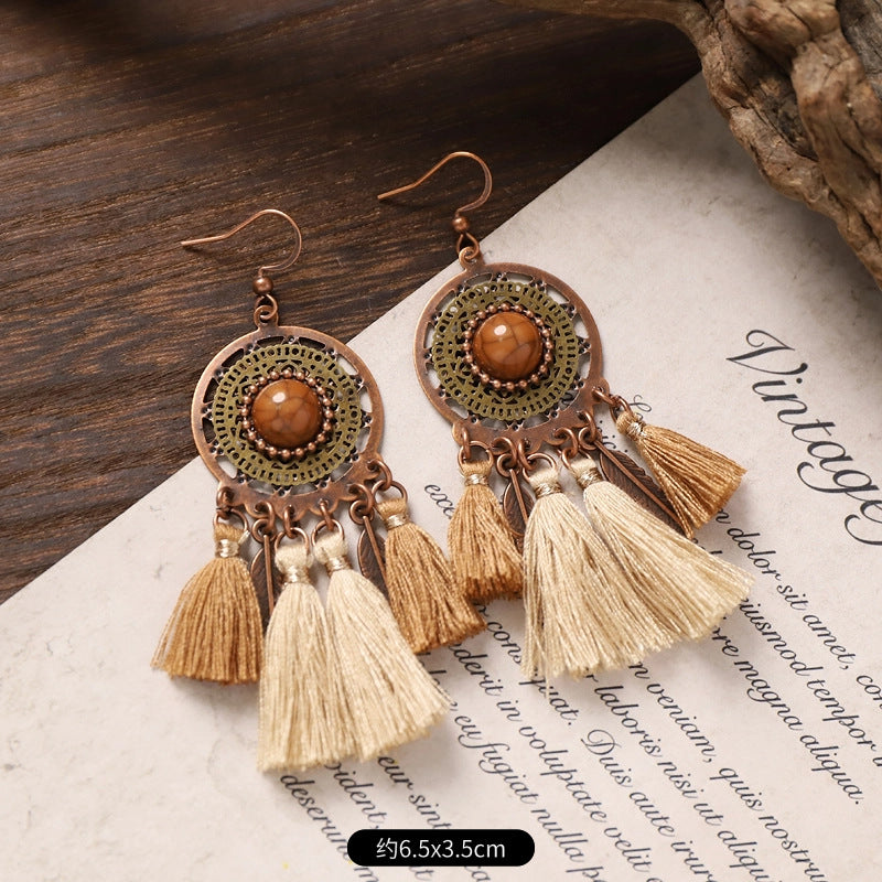 Wholesale Alloy Butterfly Bohemian Earrings Long Tassel Drop Earrings Fashion Accessory for Women Party Wear