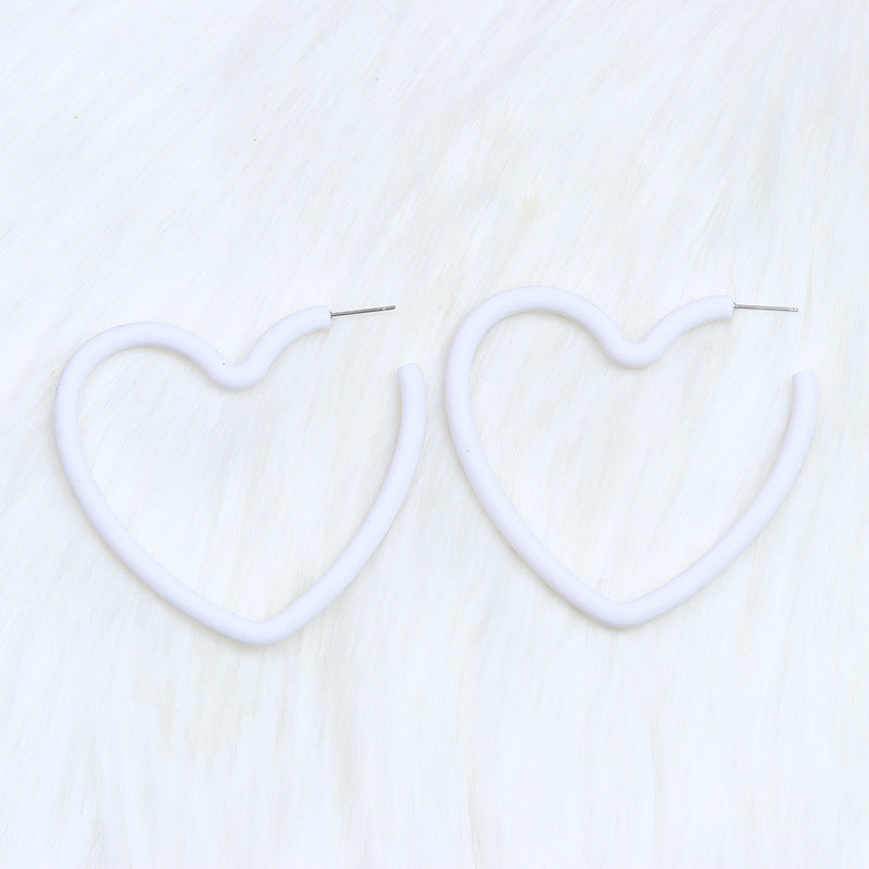 Wholesale Valentine's Day 12 Colors Big Heart Acrylic Earrings