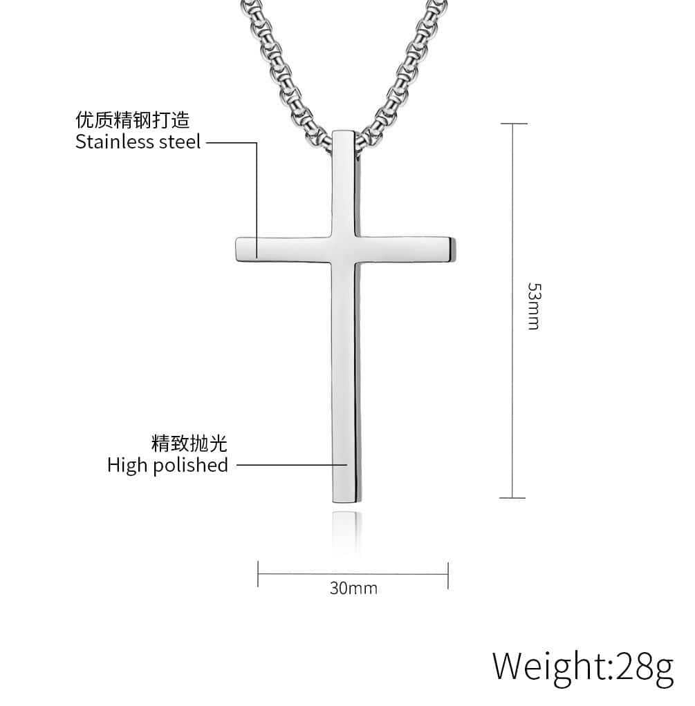 Wholesale European American Style Stainless Steel Cross Pendant Unisex Simple Chic Jewelry Accessory