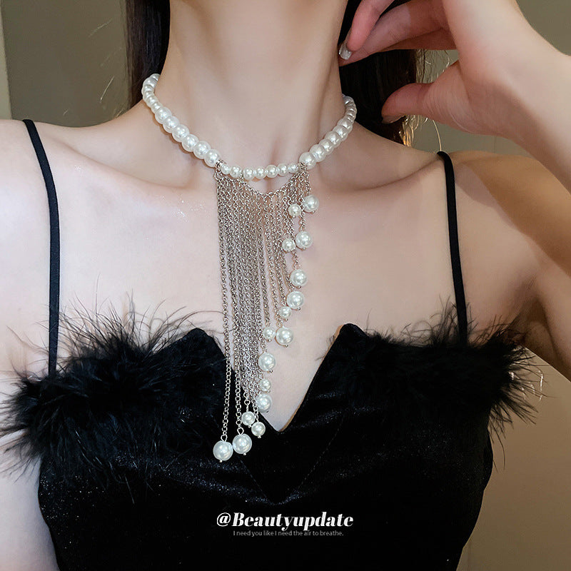 Wholesale  light luxury pearl tassel necklace