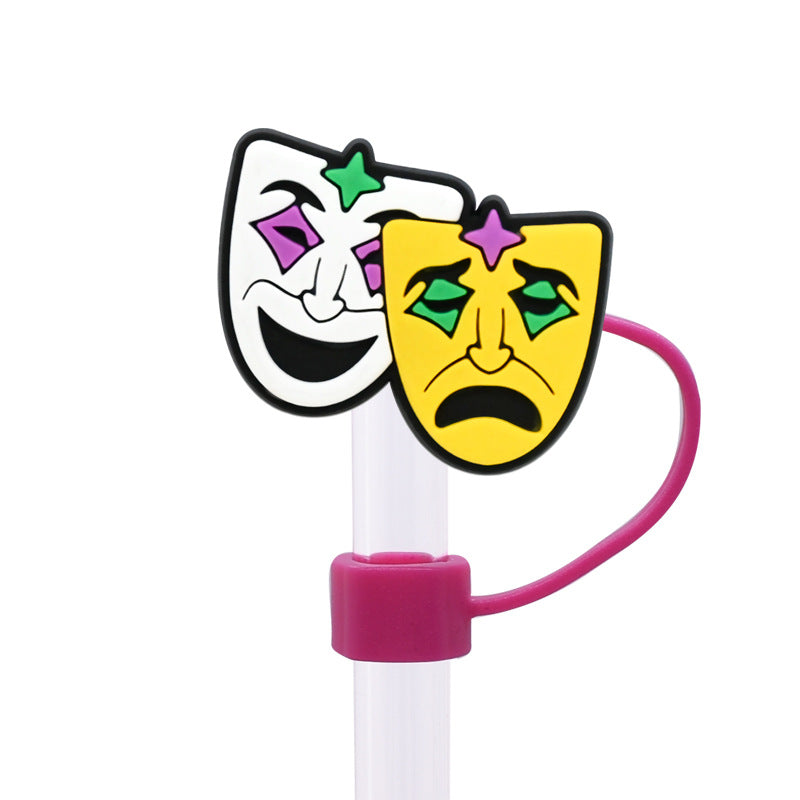 Wholesale Random 100pcs Carnival Series Straw Cover 10MM Straw Tube Cap