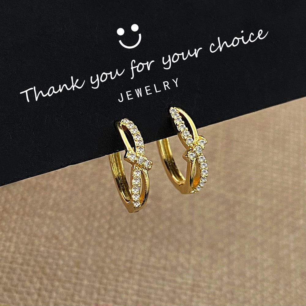 Wholesale S925 Sterling Silver Design Bow Ear Stud