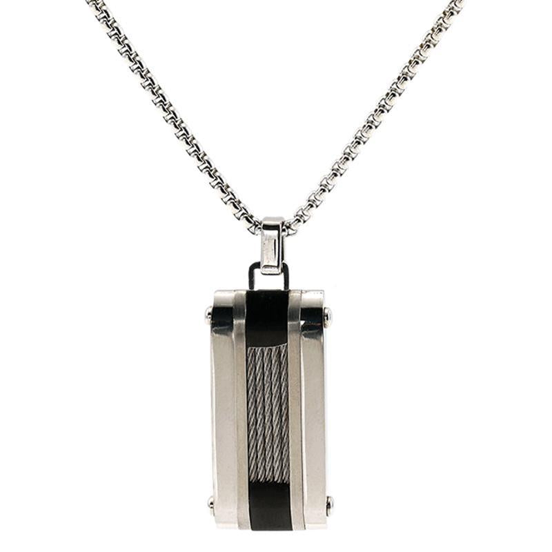 Wholesale Stainless Steel High-grade Square Pendant Necklace ACC-NE-ZhongYao008