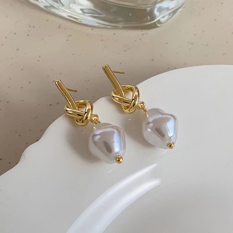 Wholesale Baroque Shaped Pearl Pendant Earrings ACC-ES-Tongs001