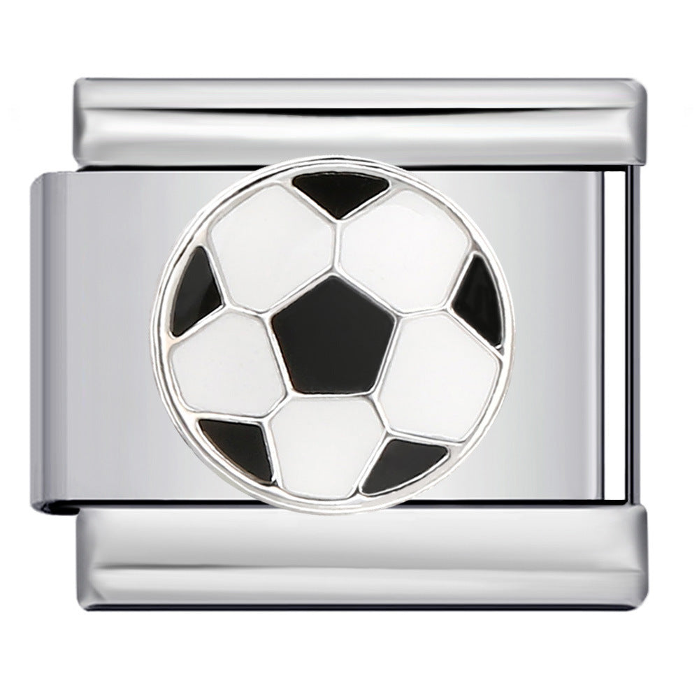 Wholesale Italian Charm Bracelet 9mm DIY Splicing Removable Ball Sports Stainless Steel Composable Bracelet