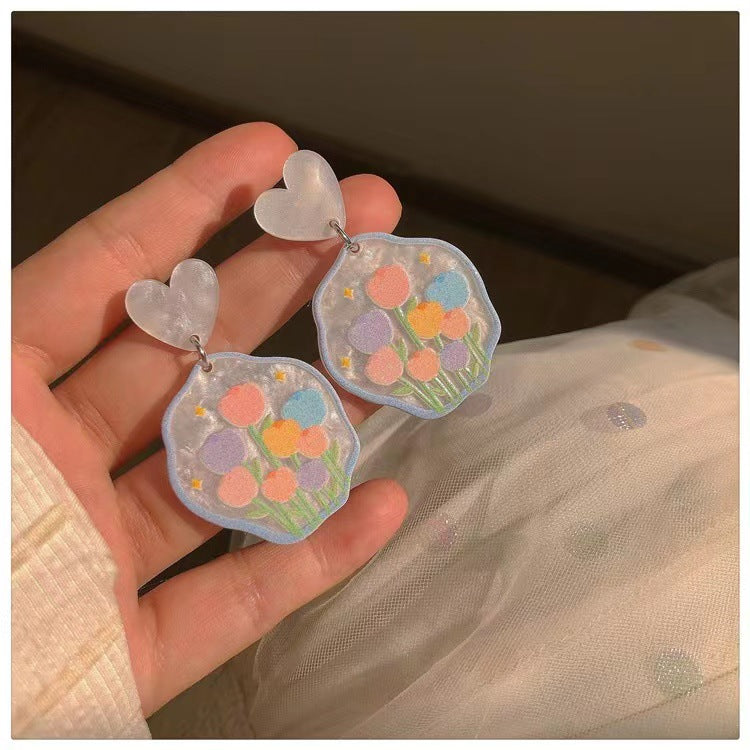 Wholesale Tulip Cute Acrylic Earrings