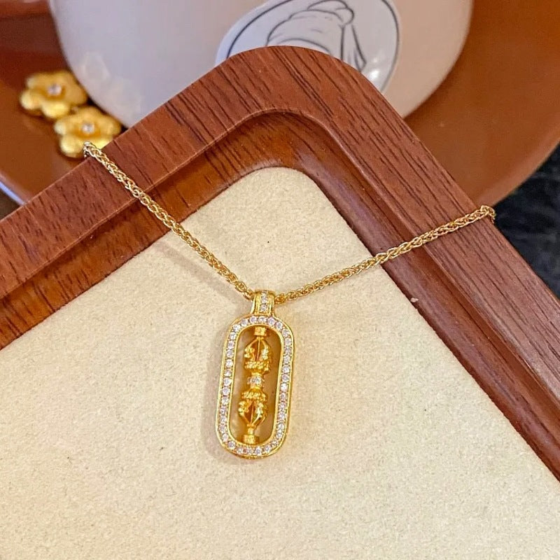 Wholesale Pixiu Diamond Pestle Gold Diamond Cross Pendant Lucky Necklaces