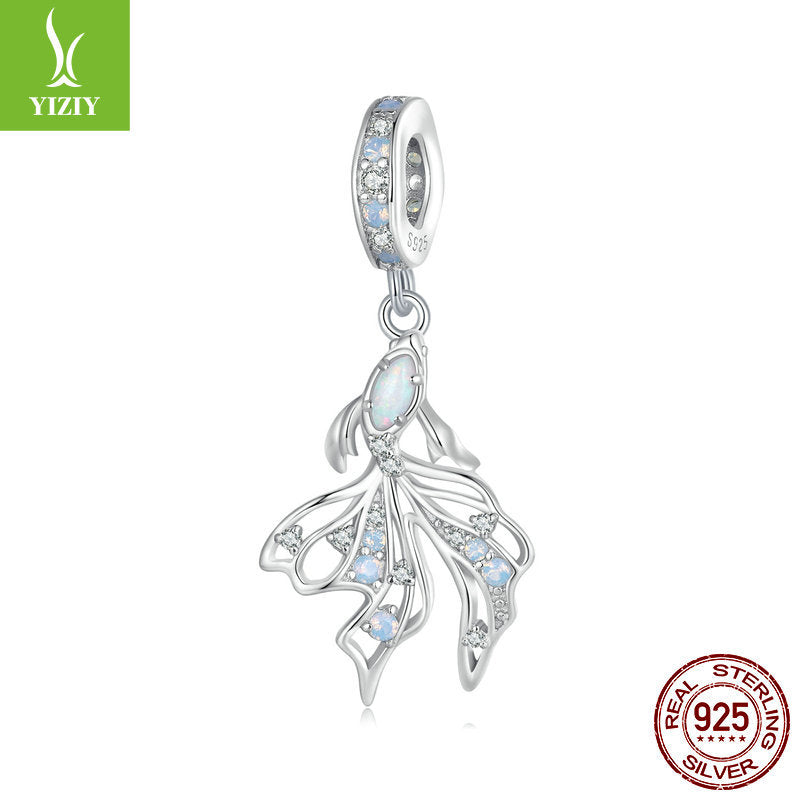 Wholesale Ocean Series Mermaid Tail Diy Pendant Accessories S925 Sterling Silver Beads Charms ACC-CHS-YinZhiyun006