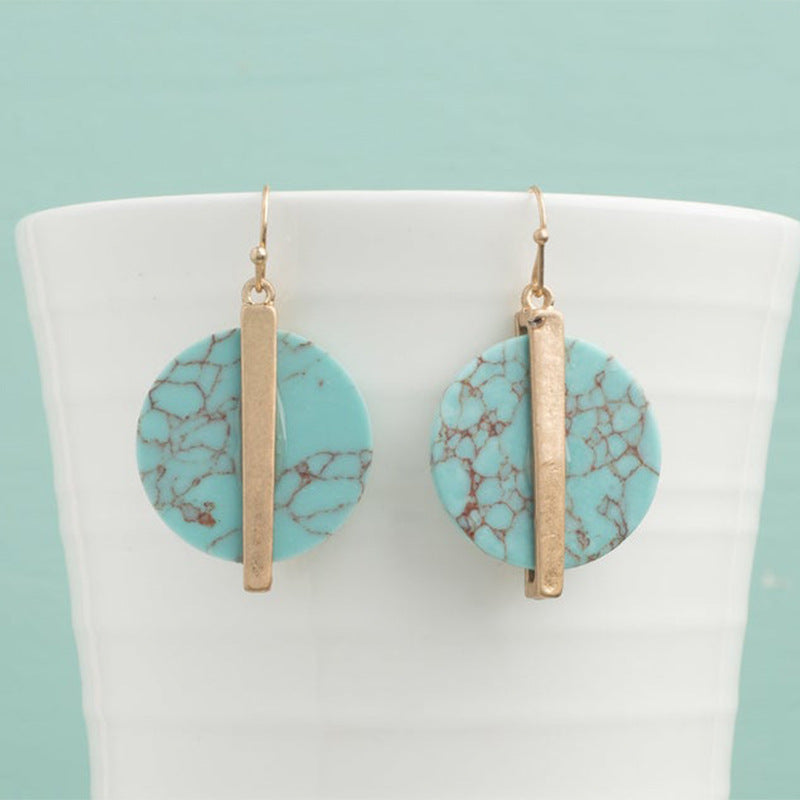Wholesale Retro Geometric Acrylic Earrings Two-Color Inlaid Women' s Boutique Resale