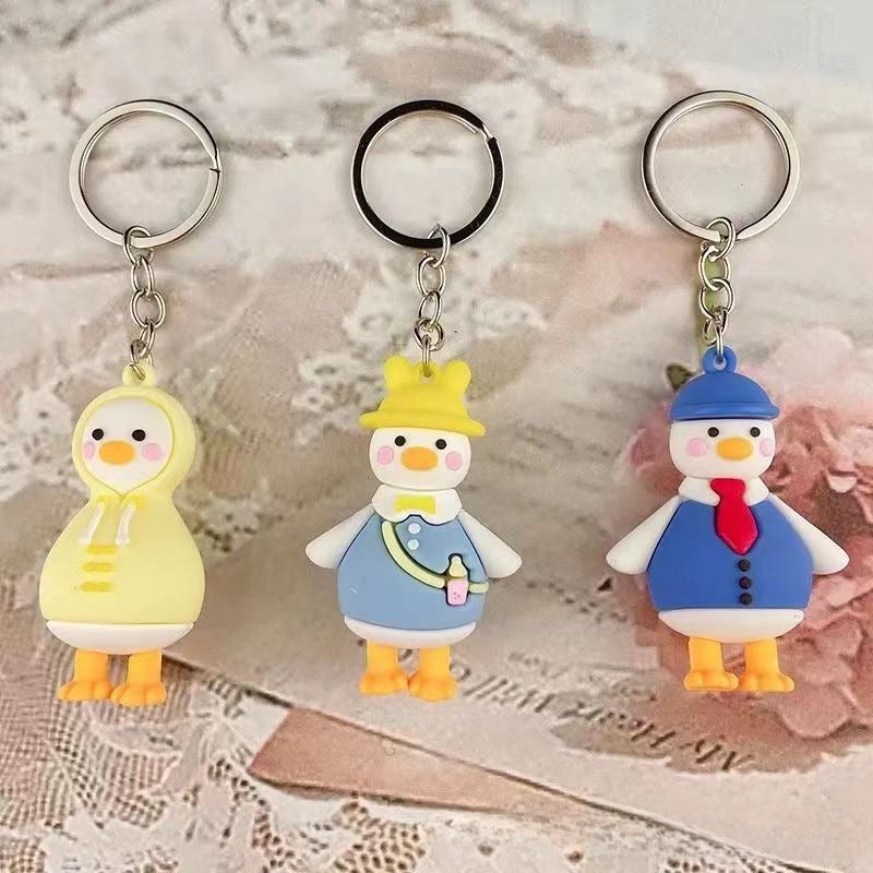 Wholesale cartoon crooked neck duck keychain