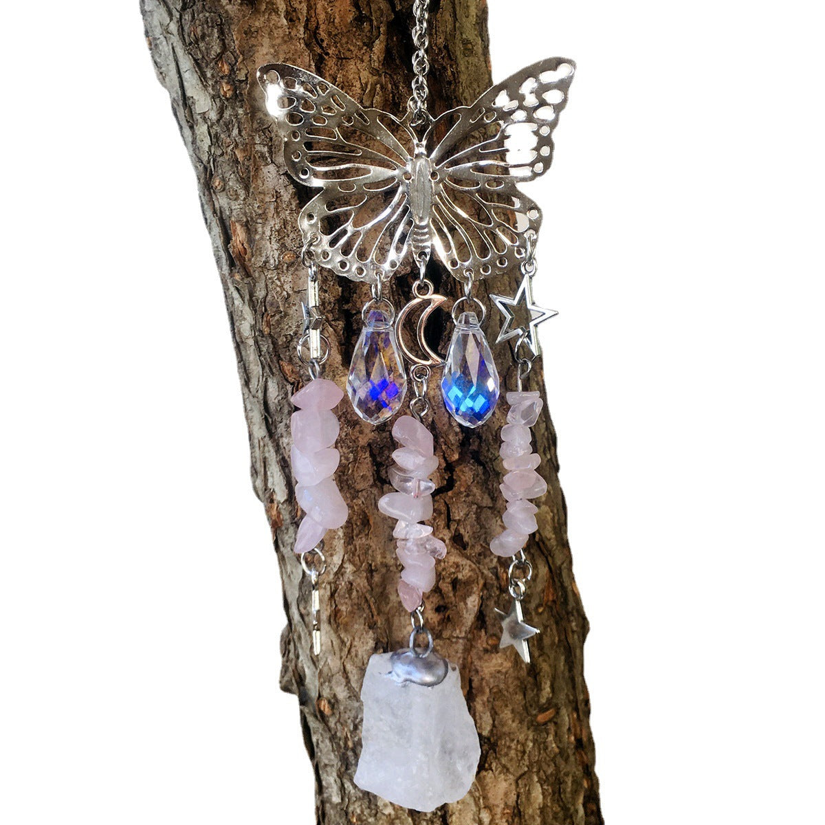 Wholesale Butterfly Energy Gravel Sun Catcher Wind Chime Crystal ACC-WS-RongGuan005