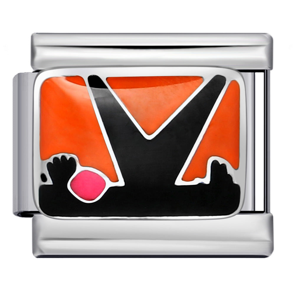 Wholesale 2pcs/pack  Italian Charm Bracelet 9mm DIY Splicing Creative Pattern Stainless Steel Composable Bracelet