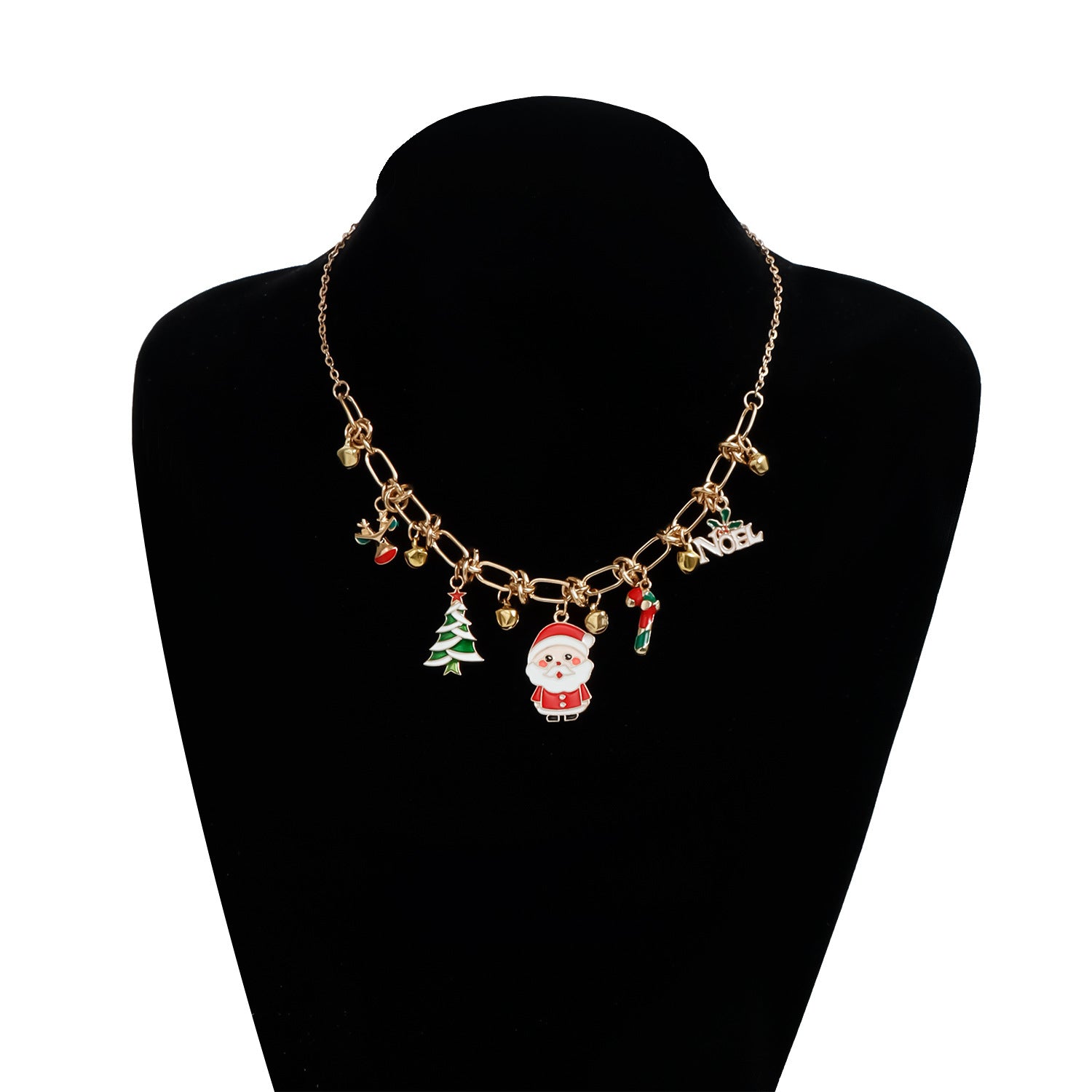 Wholesale Christmas  colorblock style choker necklace set