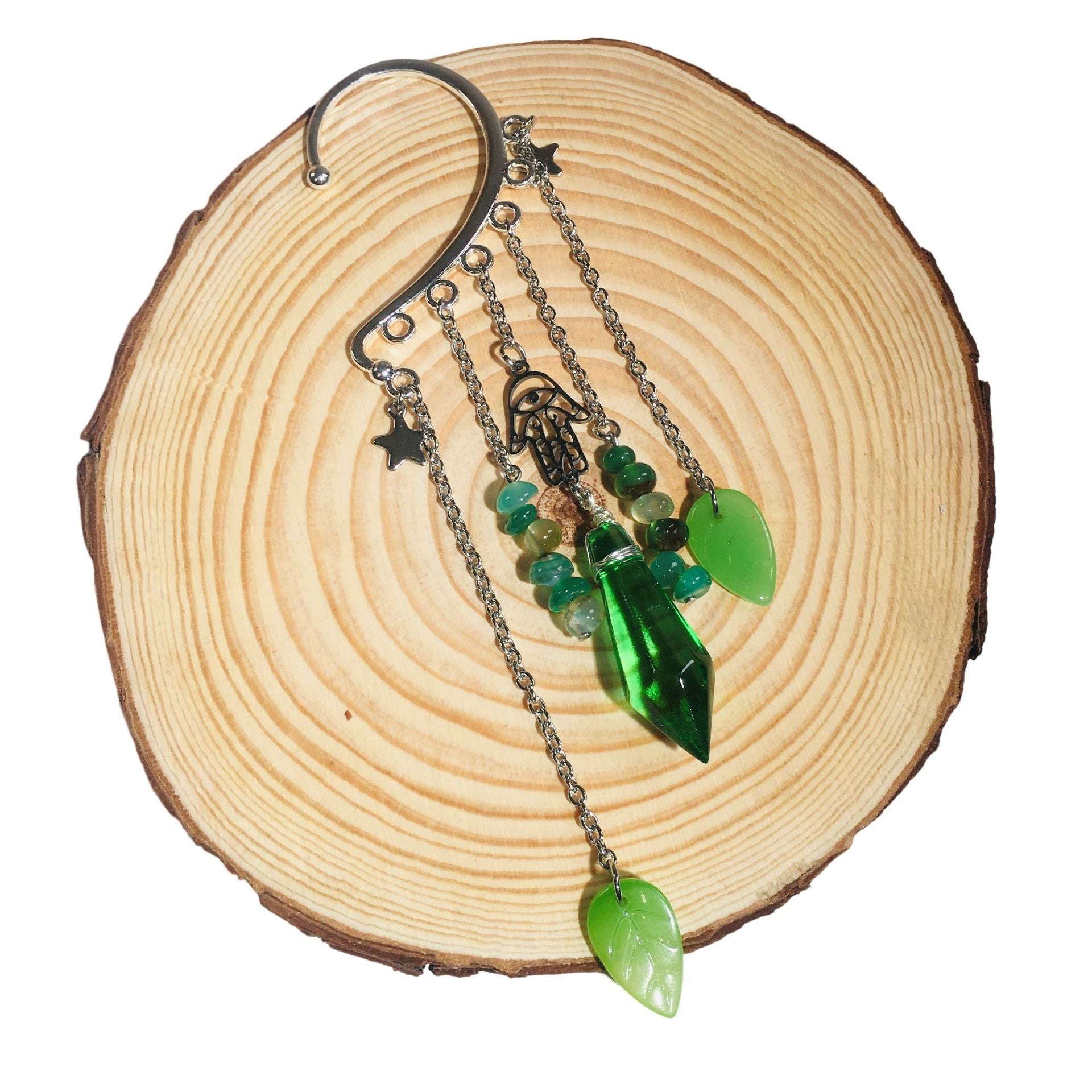 Wholesale Natural Crystal Gravel Elf Holeless Ear Hook Earrings ACC-ES-RongGuan006