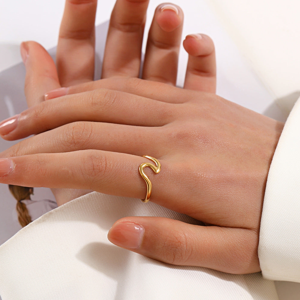 Wholesale Minimalist Irregular Stainless Steel Ring Jewelry Accessory for Boutique Resale