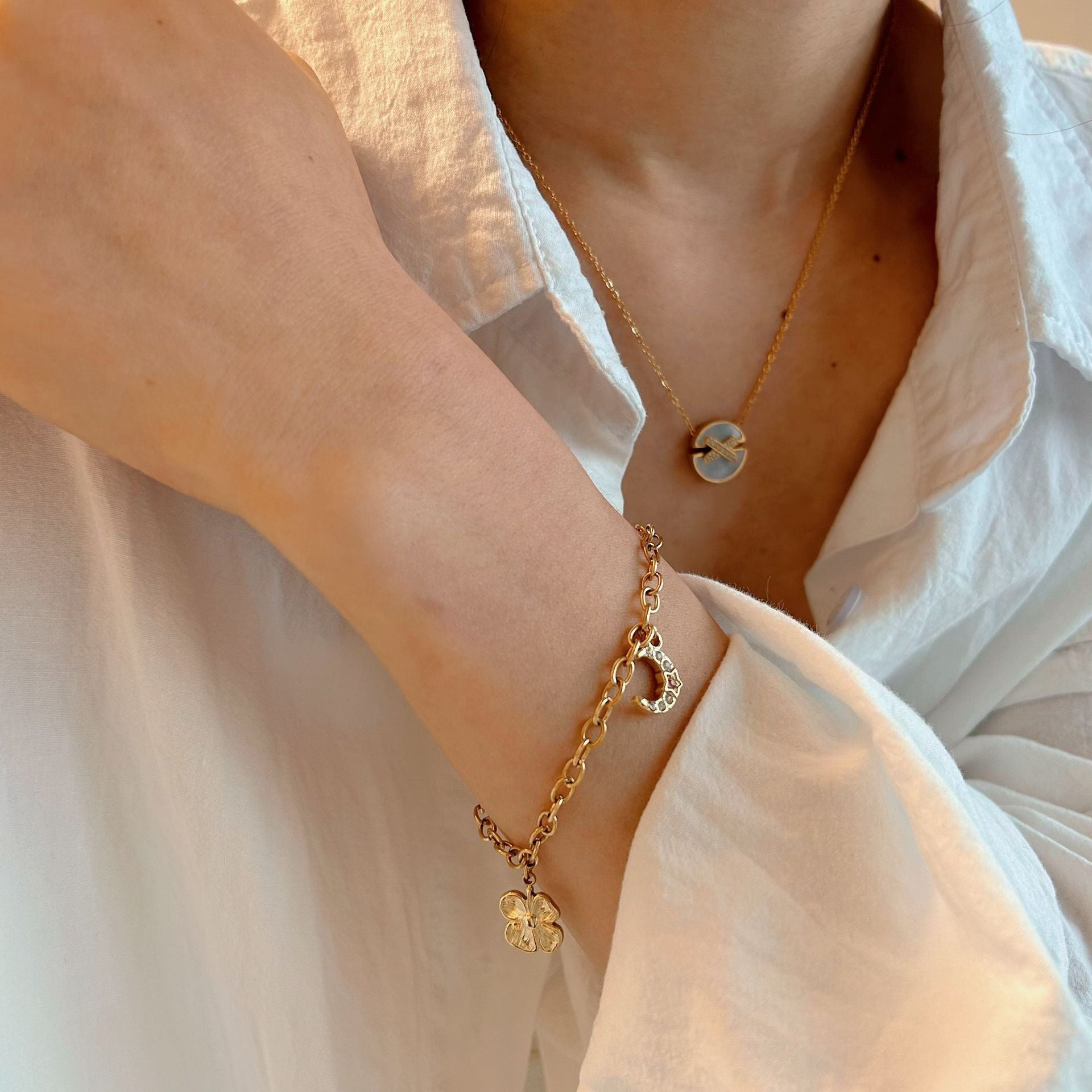 Wholesale Stainless Steel Colorful Natural Stone Beaded Necklace