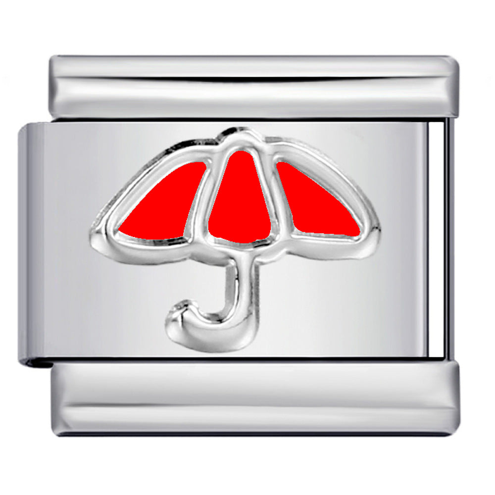 Wholesale  Italian Charm Bracelet 9mm DIY  colorful dripping umbrella  Creative Stainless Steel Composable Bracelet