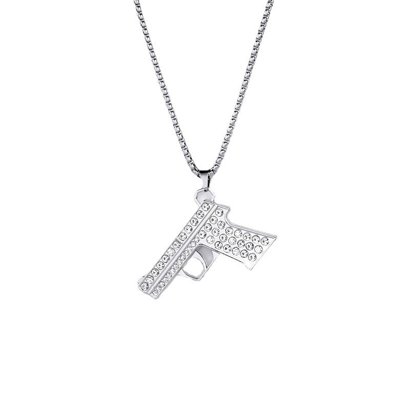 Wholesale Alloy Pistol Necklace for Men Trendy Fashion Accessory Hip Hop Gift