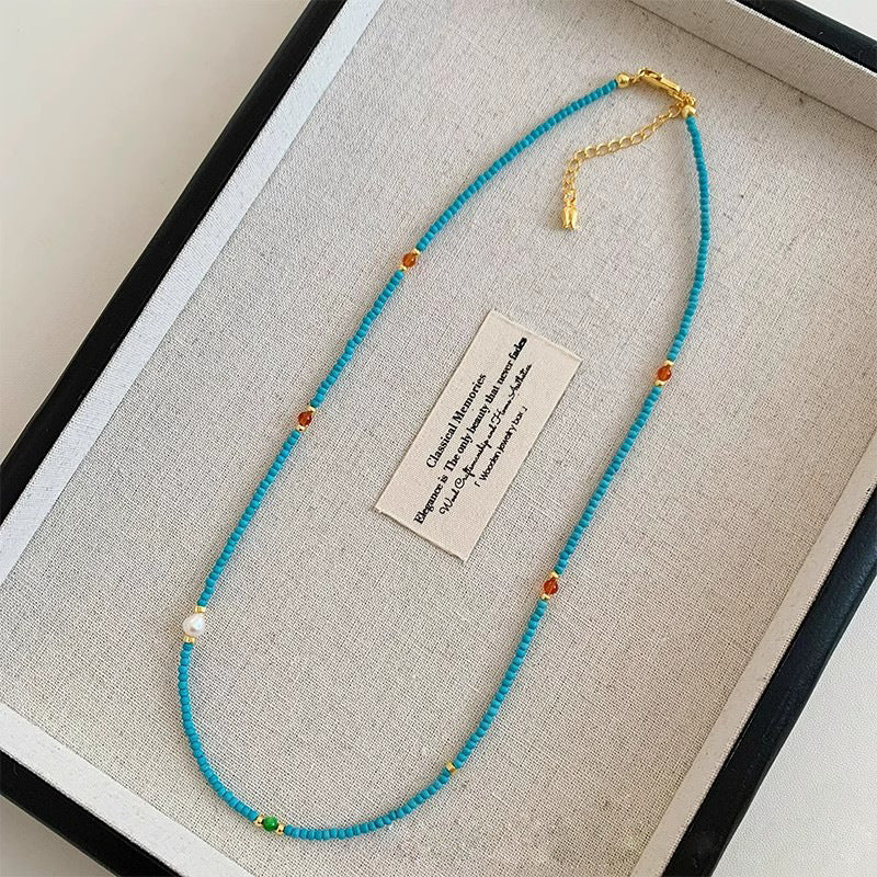 Wholesale Sweet Style Artificial Crystal Bead Necklace Handmade Fashion Accessory