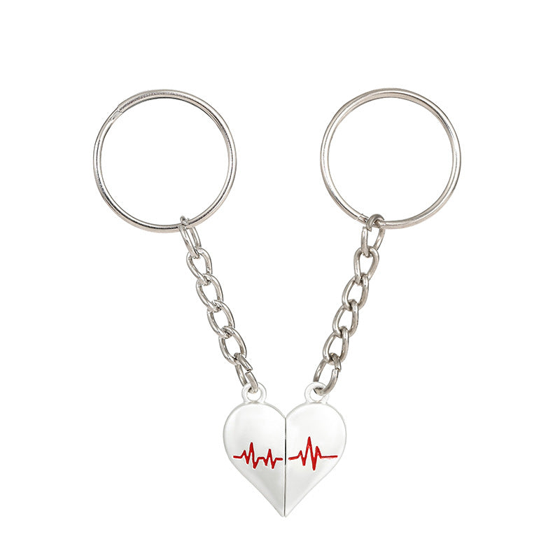 Wholesale Creative Love ECG Magnetic Keychains ACC-KC-JinZhu017